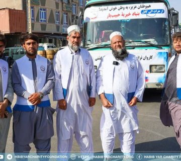 کاروان ترانسپورتی انتقال مهاجرین عودت‌کننده با حمایت بنیاد خیریهٔ حبیب‌یار