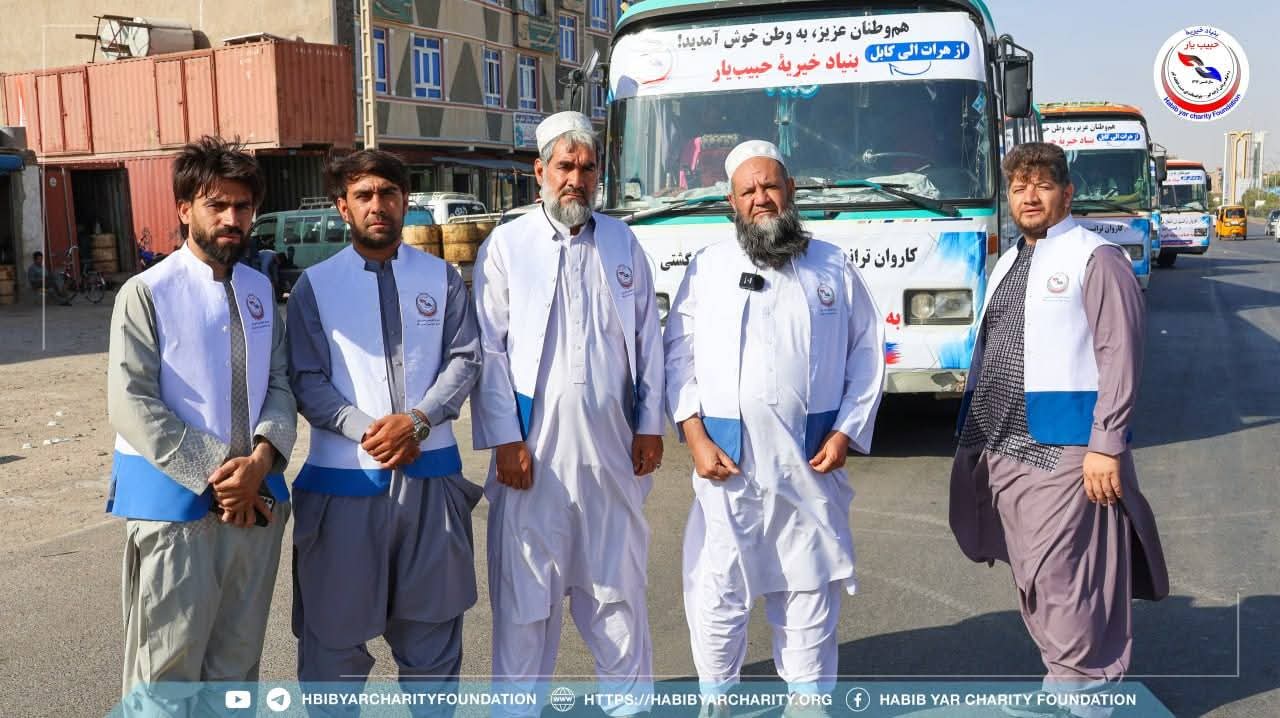 کاروان ترانسپورتی انتقال مهاجرین عودتکننده با حمایت بنیاد خیریهٔ حبیبیار